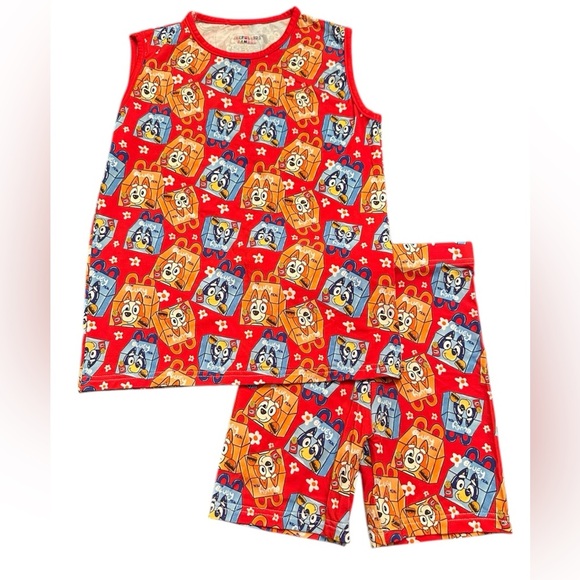 BAMBOO Other - NWOT BAMBOO Kids Bluey/Bingo McDonald’s kids meal Print Red Pajama/day wear Set